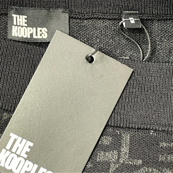 NWT THE KOOPLES Jacquard Logo Black‎ Stretch Mini Skirt, Medium - Picture 4 of 7